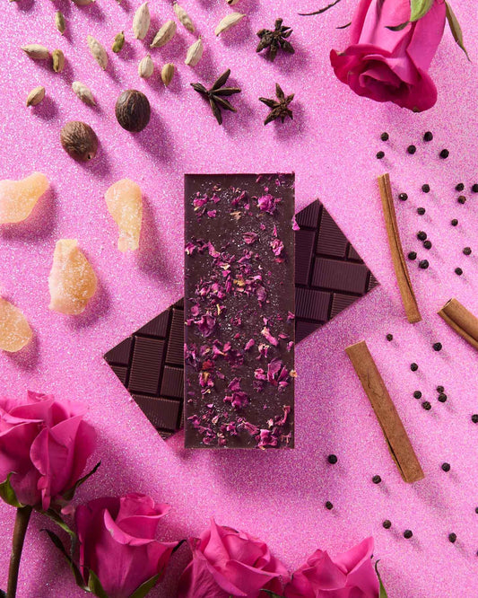 Chai Rose Dark Chocolate Bar