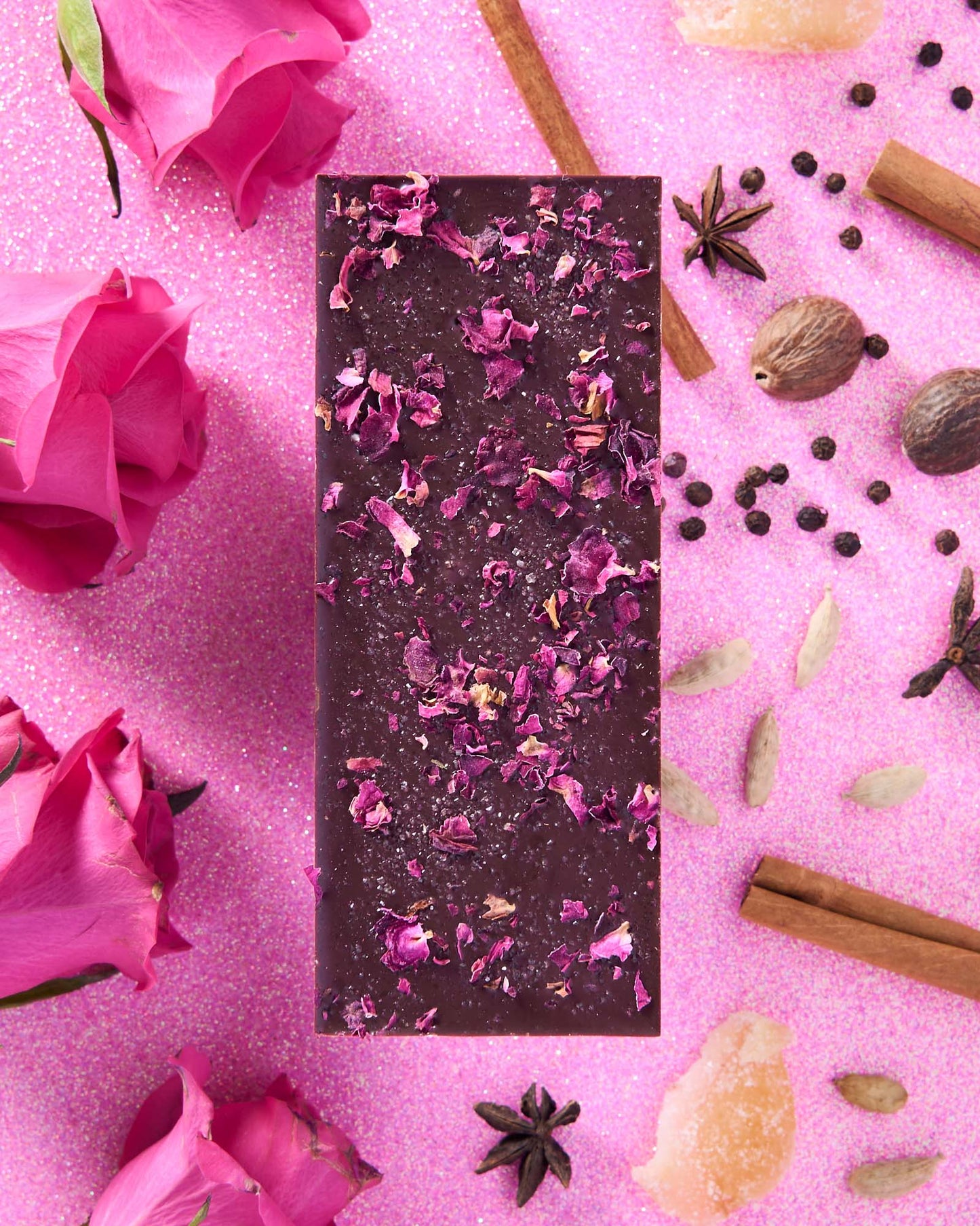 Chai Rose Dark Chocolate Bar