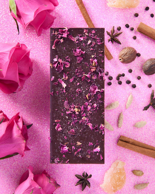 Chai Rose Dark Chocolate Bar