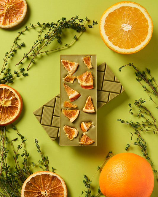 Orange Thyme White Chocolate Bar