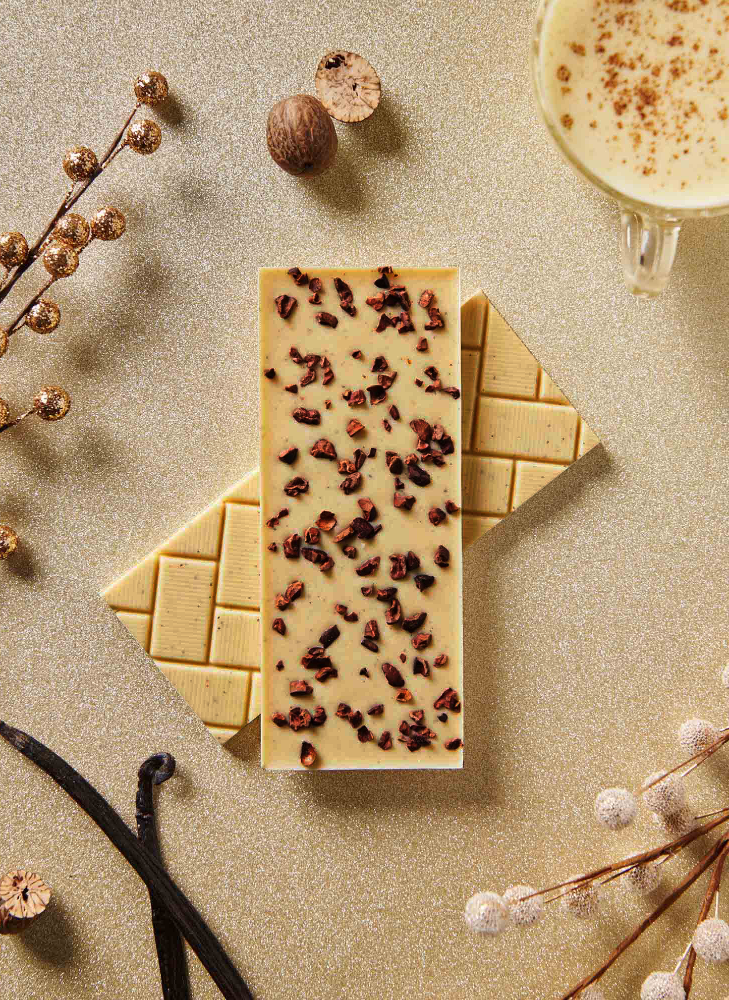 Eggnog Bourbon White Chocolate Bar