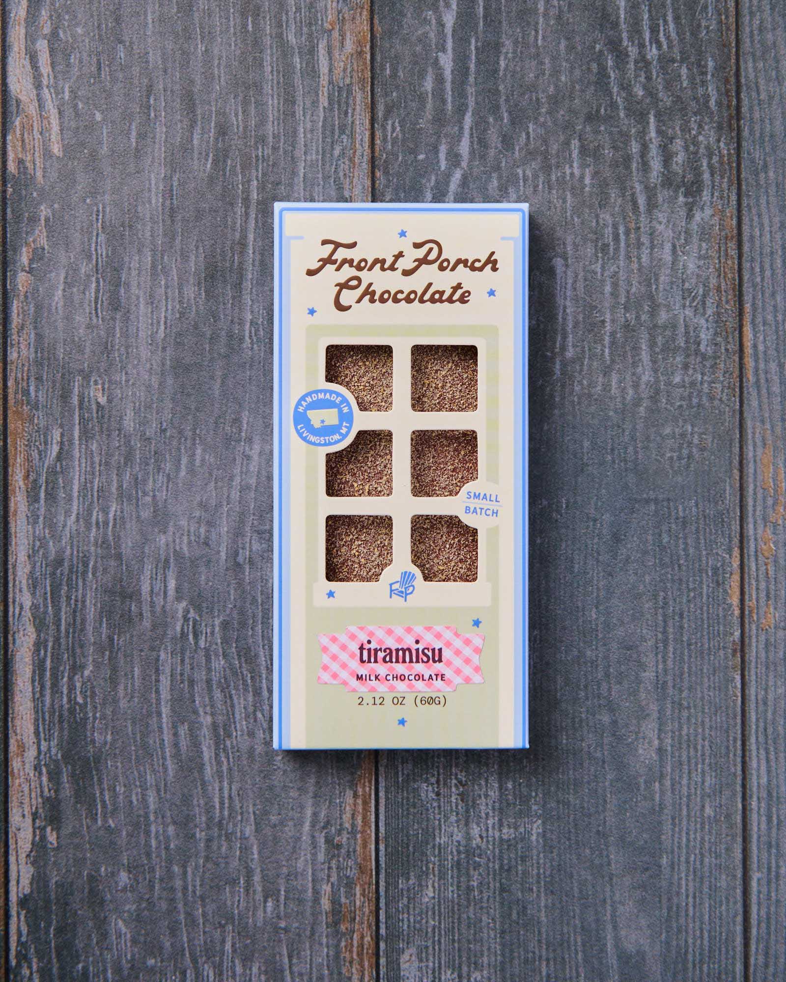 Tiramisu Dark Milk Chocolate Bar | Front Porch Chocolate