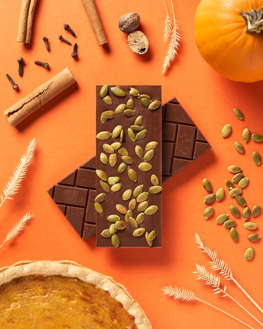 Pumpkin Spiced Dark Milk Chocolate Bar